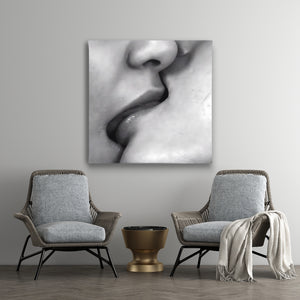 Wall Art -  Black & White Kiss  Poster
