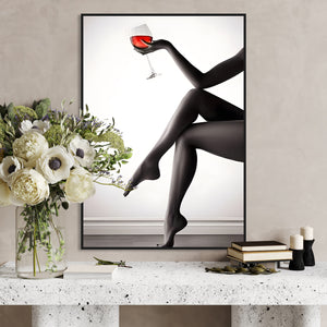 Wall Art -  Nude Woman Red Wine  Poster