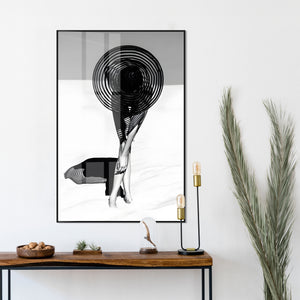 Wall Art -  Black & White Woman with Hat  Poster