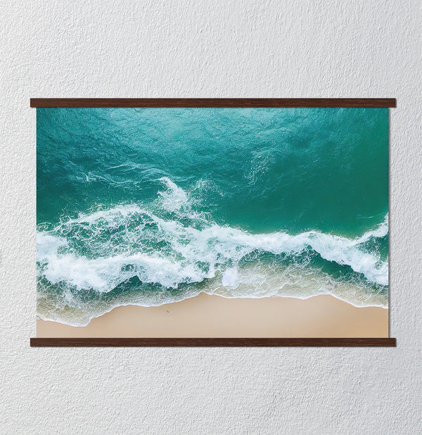 Canvas Wall Art, Turquoise Sea & Yellow Beach, Wall Poster