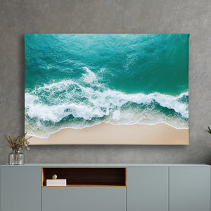 Canvas Wall Art - Turquoise Sea & Yellow Beach