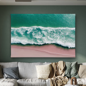 Wall Art - Turquoise Ocean & Pink Beach
