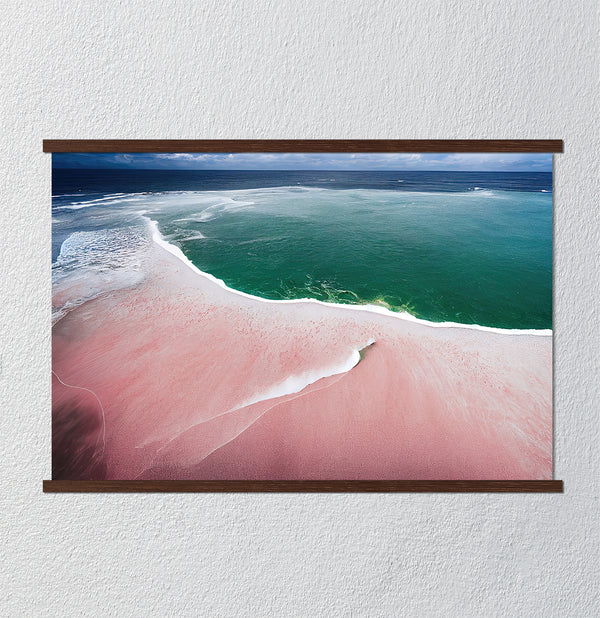 Canvas Wall Art, Pink Beach & Ocean, Wall Poster