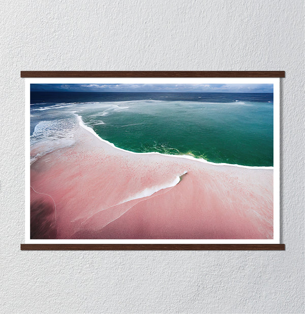 Canvas Wall Art, Pink Beach & Ocean, Wall Poster
