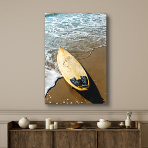 Canvas Wall Art - Surf Board and Sea