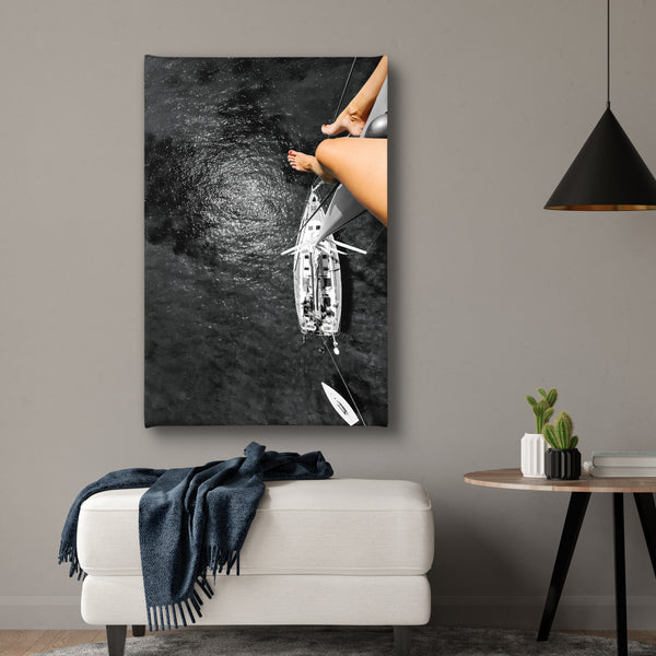 Canvas Wall Art, Yacht and Sea View, Wall Poster