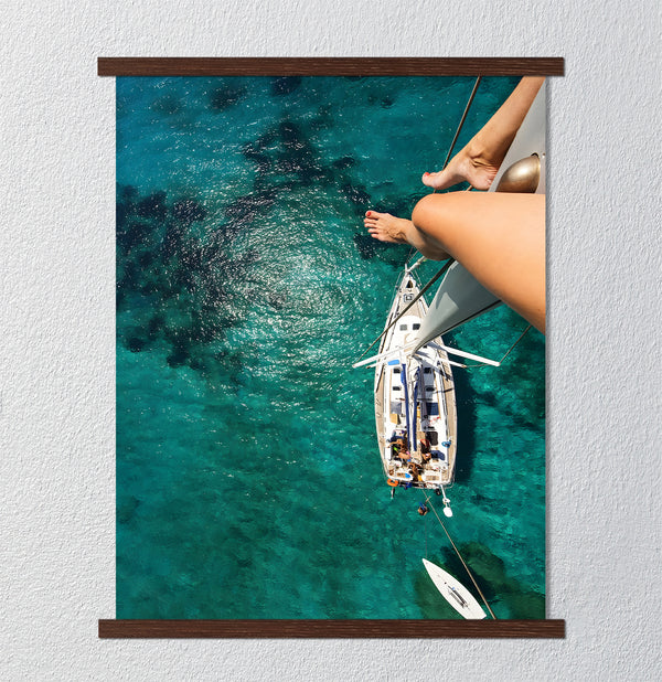 Canvas Wall Art, Yacht and Mediterranean Sea, Wall Poster