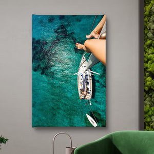 Canvas Wall Art - Yacht and Mediterranean Sea