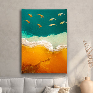 Wall Art - Gold Fishes & Sea