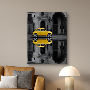 Wall Art - Yellow Classic VW Car