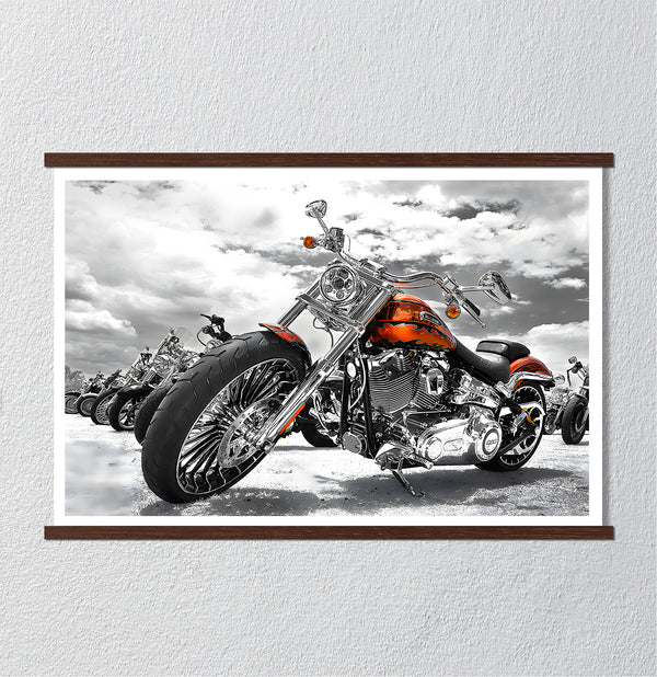 Canvas Wall Art, Retro Motorcycle, Wall Poster