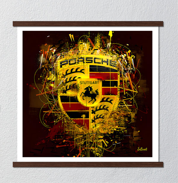 Canvas Wall Art, Porsche Logo, Wall Poster