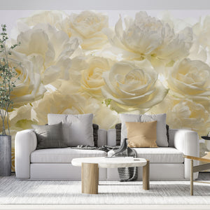   White Rose Floral Bouquet Wallpaper