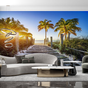 Palm Trees - Ocean Landscape Wallpaper | Sea Wall Mural