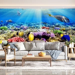 Underwater World - Colorful Fishes Wallpaper | Ocean Wallpaper Mural