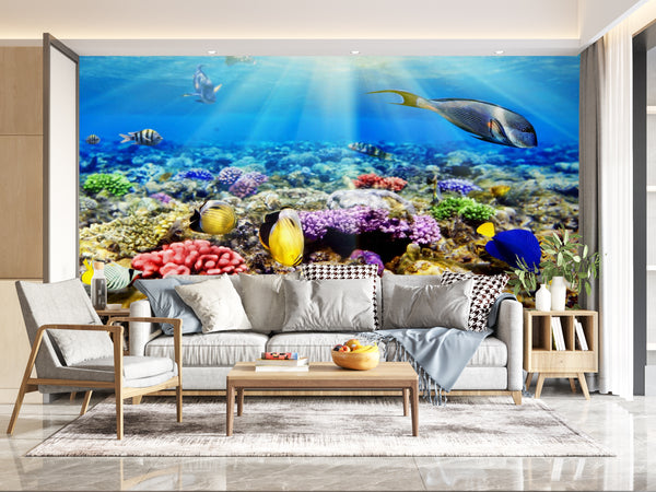 Underwater World - Colorful Fishes Wallpaper | Ocean Wallpaper Mural