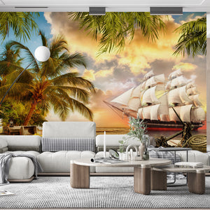 Tropical Island Wallpaper | Ocean Wallpaper Mural