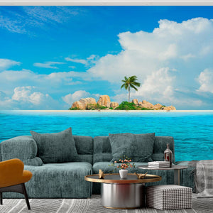 Tropical Island & Turquoise Ocean | Sea Wall Mural