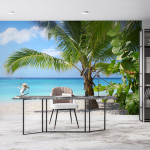 Tropical Island - Palm Trees Wallpaper | Ocean Wallpaper Mural