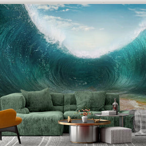 Ocean Waves Landscape Wall Mural | Ocean & Sea Wallpaper
