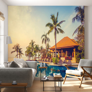 Tropical Island & Palm Trees Wallpaper | Ocean & Sea Wallpaper