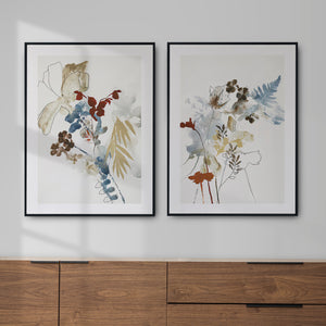  Set of 2 Prints - Colorful Dried Flowers Double Wall Art