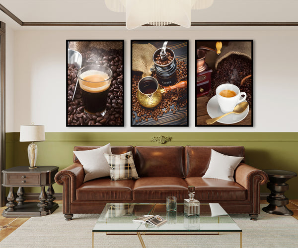 Coffee Triptych, Set of 3 Prints