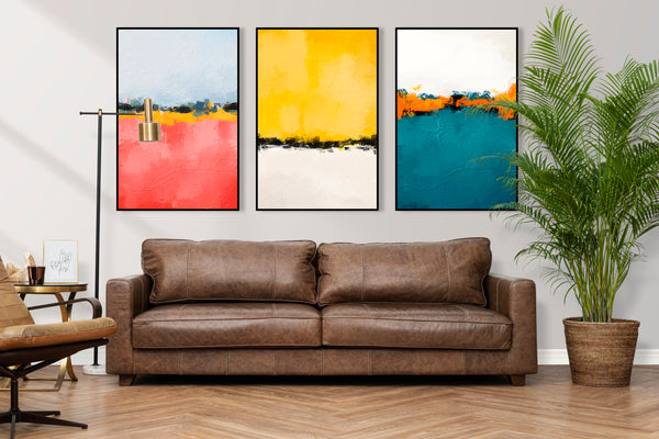 Colorful Abstract Triptych, Set of 3 Prints