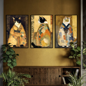  Set of 3 Prints - Cats Triptych