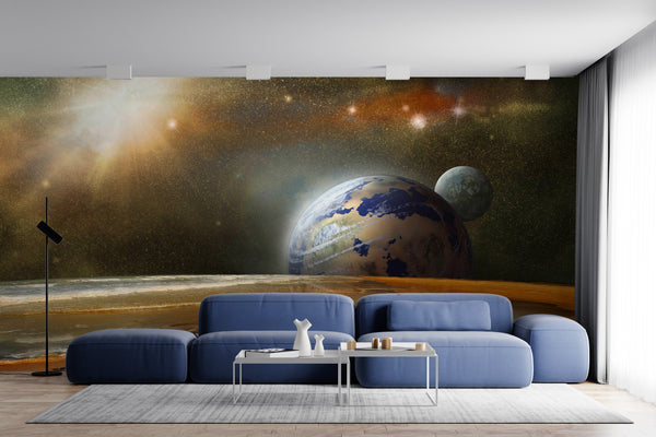 Planets in Space Wall Mural