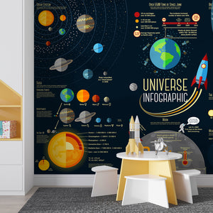 Infographic Solar System Wallpaper Mural