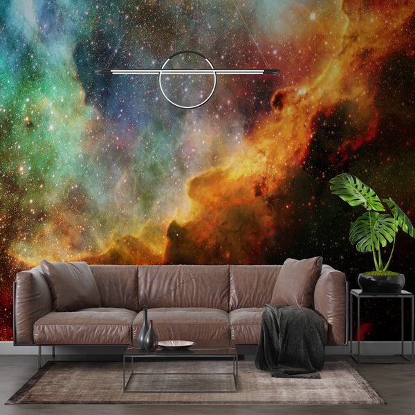 Space Wall Murals, Cosmic Space Wallpaper, Non Woven, Stars and Space Dust Wallpaper, Galaxy in Outer Space Wall Mural