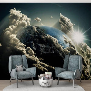 Sun and Earth Planet Wall Mural