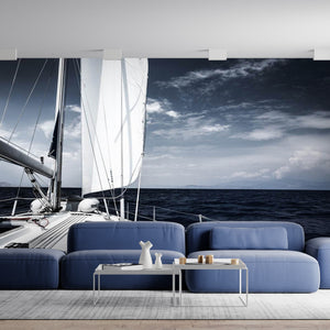 Wallpaper Transportation | Sailboat in the Sea Wall Mural