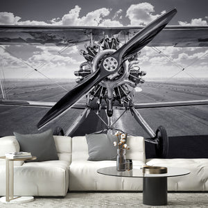 Transport Wall Mural | Vintage Airplane with Propeller Wall Mural