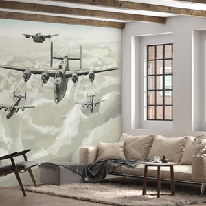 Transportation Wallpaper | Retro Airplanes Wall Mural