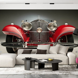 Transport Wall Mural | Retro Red Mercedes Wall Mural