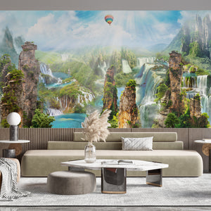 Waterfall Murals for Living Room | Nature Landscape Wall Mural