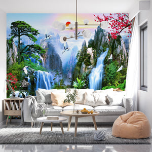 Waterfall Murals for Walls | Chinese Landscape Wall Mural
