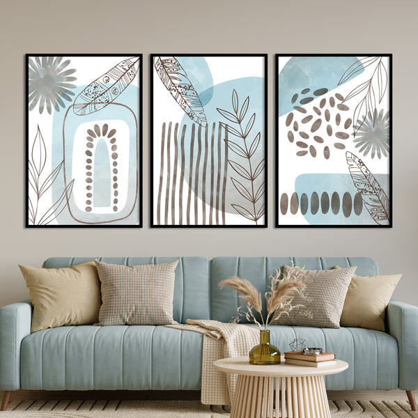  Set of 3 Prints - Abstract Boho Wall Art Triptych