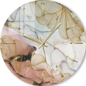 Photo Wall Clock | Abstract flowers on a gentle background 