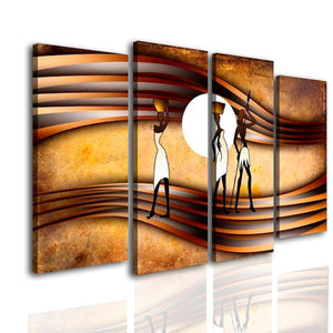 Multi Panel Canvas Wall Art  -  Abstract image of African people