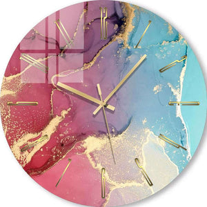 Wall Clock With Picture | Rose-blue shades 