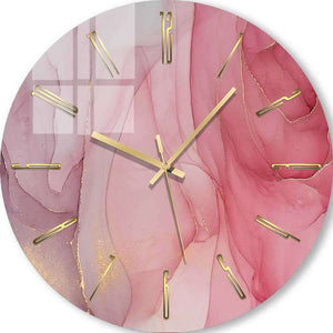 Custom Clock | Pink Marble Paint 