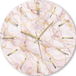 Photo Wall Clock | Pale pink marble 