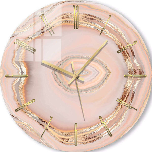 Custom Wall Clocks Personalized | Pale pink marble 
