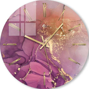 Wall Clocks | Purple with gold 