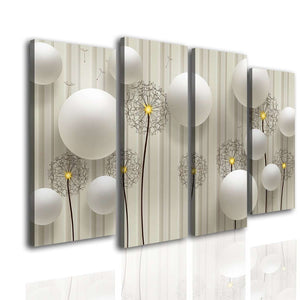 Canvas Wall Art Multi Panel  -  3D balls on a beige background