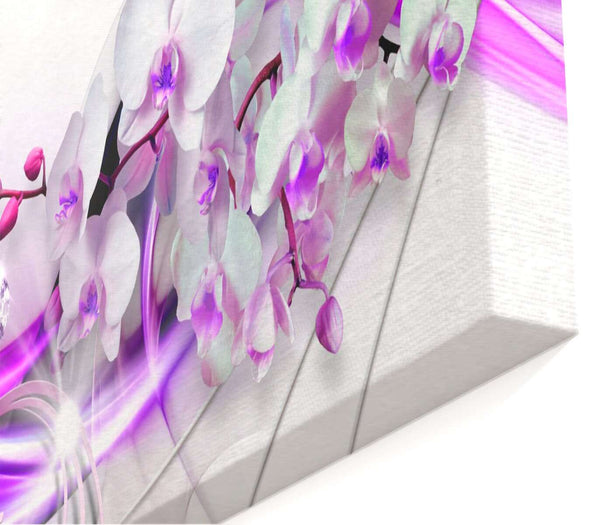 Modular picture, White orchid and lilac lines