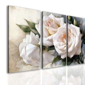 Multi Panel Canvas Wall Art  -  A bouquet of white roses